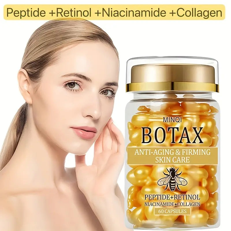 Paquete de 2 Cápsulas Reafirmantes BOTAX, Producto para el Cuidado de la Piel con Retinol, Colágeno y Veneno de Abej