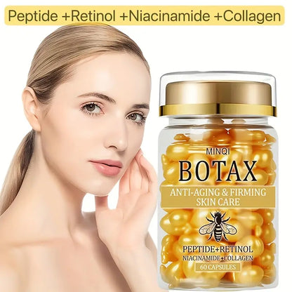 Paquete de 2 Cápsulas Reafirmantes BOTAX, Producto para el Cuidado de la Piel con Retinol, Colágeno y Veneno de Abej