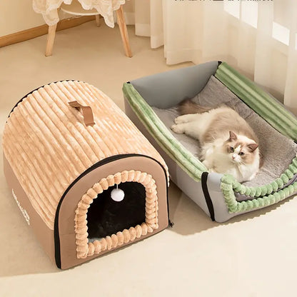 Casa para Mascotas de Cuatro Estaciones, Cama Cálida y Segura