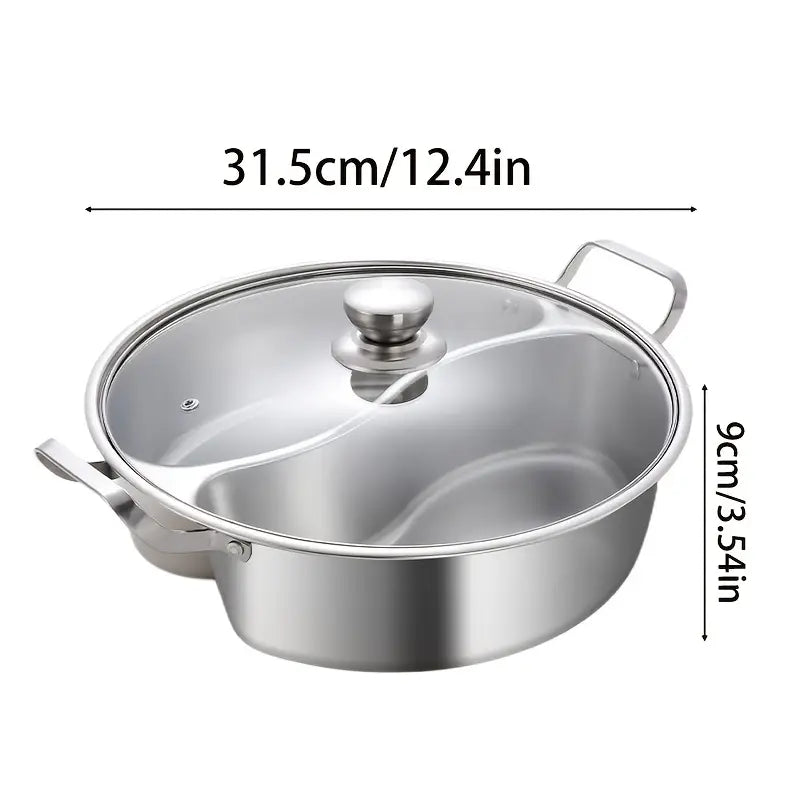 Olla caliente de acero inoxidable de doble compartimento