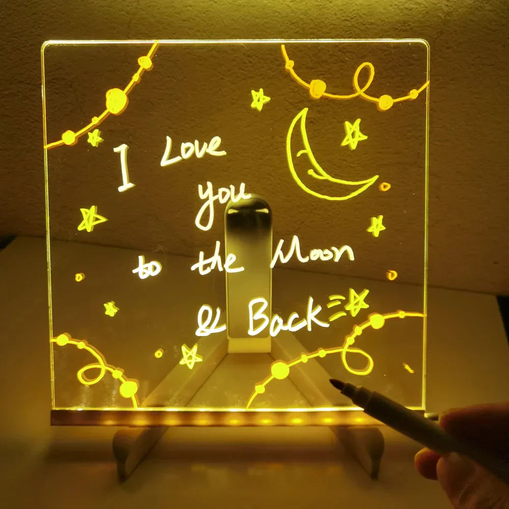 Pizarra para dibujar dibujos con led y antimiedo para dormir