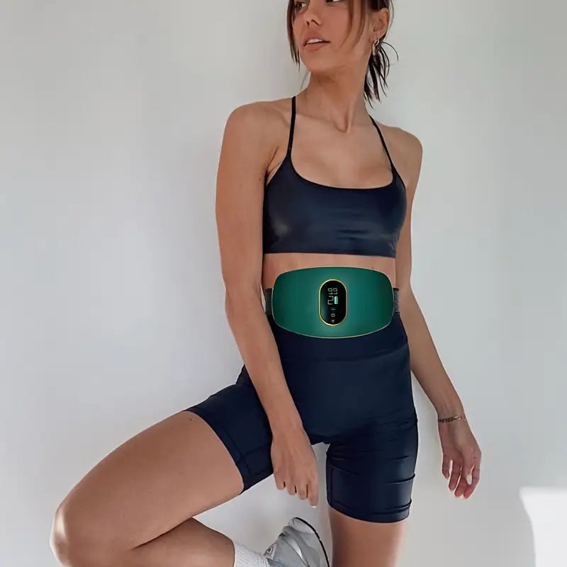 Cinturón de masaje abdominal eléctrico, recargable por USB