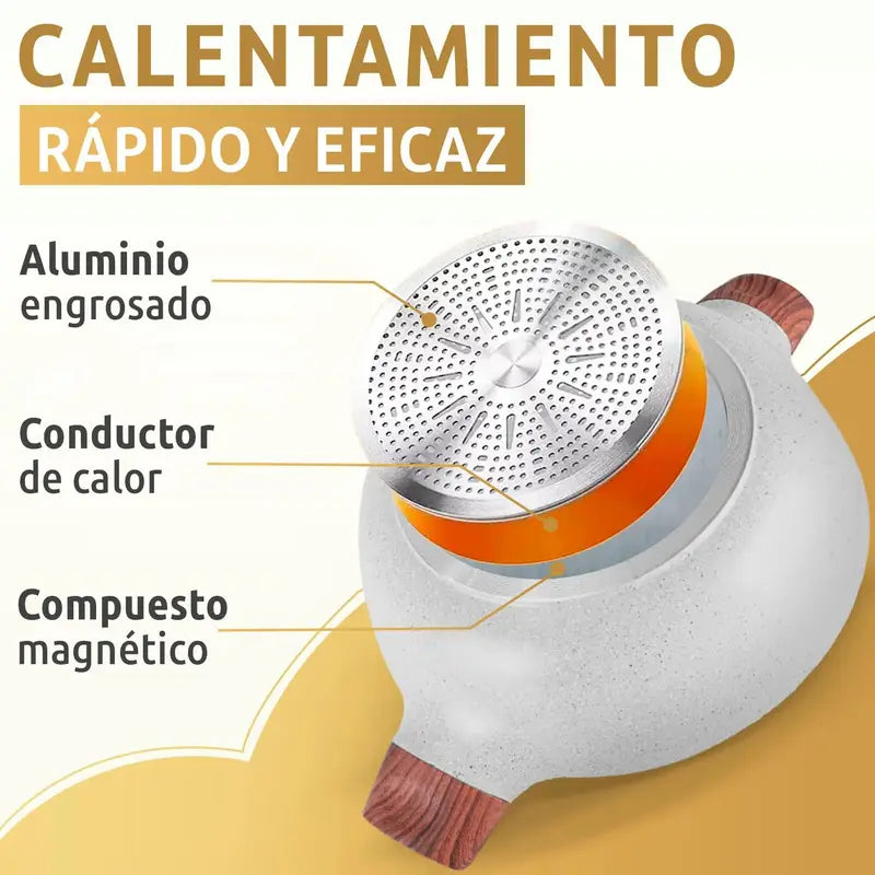 Cacerola de Cocina 18 cm con Separador para Doble Cocinado