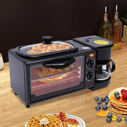 Maquina multifuncional para desayuno y comida, cafetera, horno y plancha