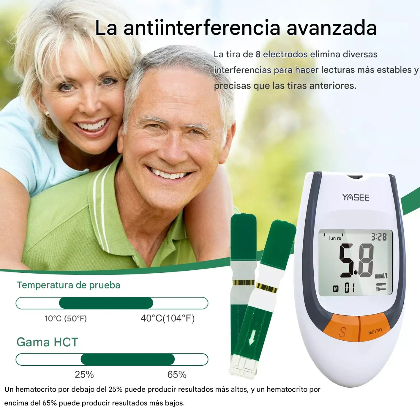 Medidor de Glucosa en Sangre YASEE GLS‑77 – Kit Completo (50 Tiras + 50 Lancetas)