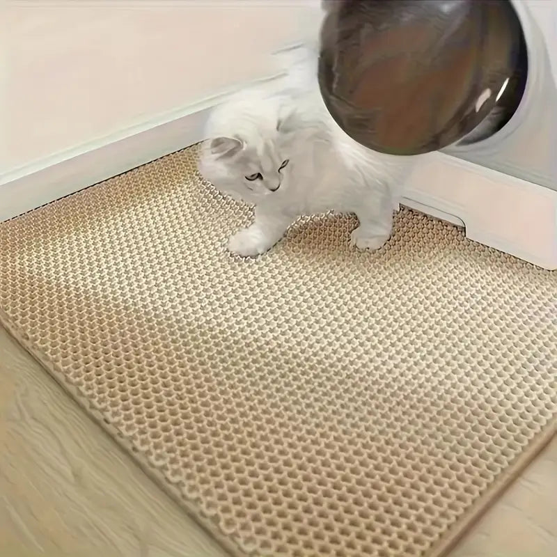 Alfombra para arena de gato extra grande de doble capa hecha de material EVA,