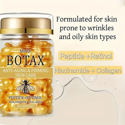 Paquete de 2 Cápsulas Reafirmantes BOTAX, Producto para el Cuidado de la Piel con Retinol, Colágeno y Veneno de Abej