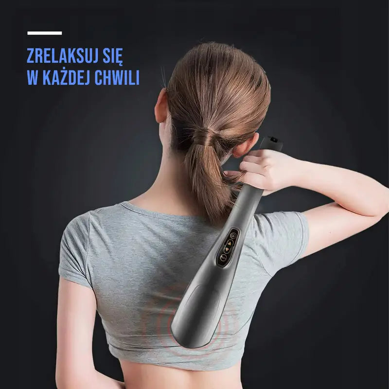 Masajeador Inalámbrico para Cuerpo y Espalda con 6 Cabezales Intercambiables, Relaja los Músculos, Alivia el Dolor