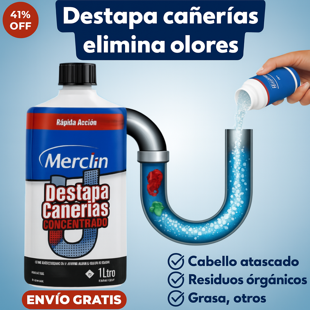 Merclin - Destapa cañerias y Elimina mal olores