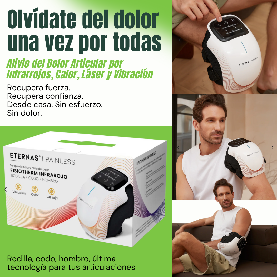 Masajeador de Rodilla Inalámbrico | Alivio del Dolor Articular por Infrarrojos, Calor, Láser y Vibración