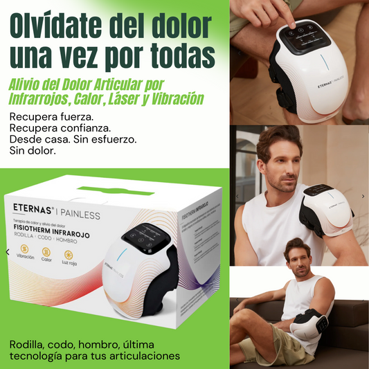 Masajeador de Rodilla Inalámbrico | Alivio del Dolor Articular por Infrarrojos, Calor, Láser y Vibración