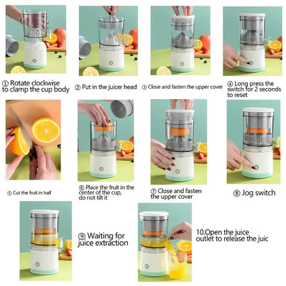 Exprimidor de Cítricos Portátil Multifuncional, Exprimidor Automático de Frutas con Batería Recargable