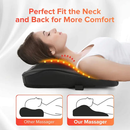 Compresor de calor + masajeador de espalda 3D, se adapta al cuello, hombros, espalda, piernas, curvas