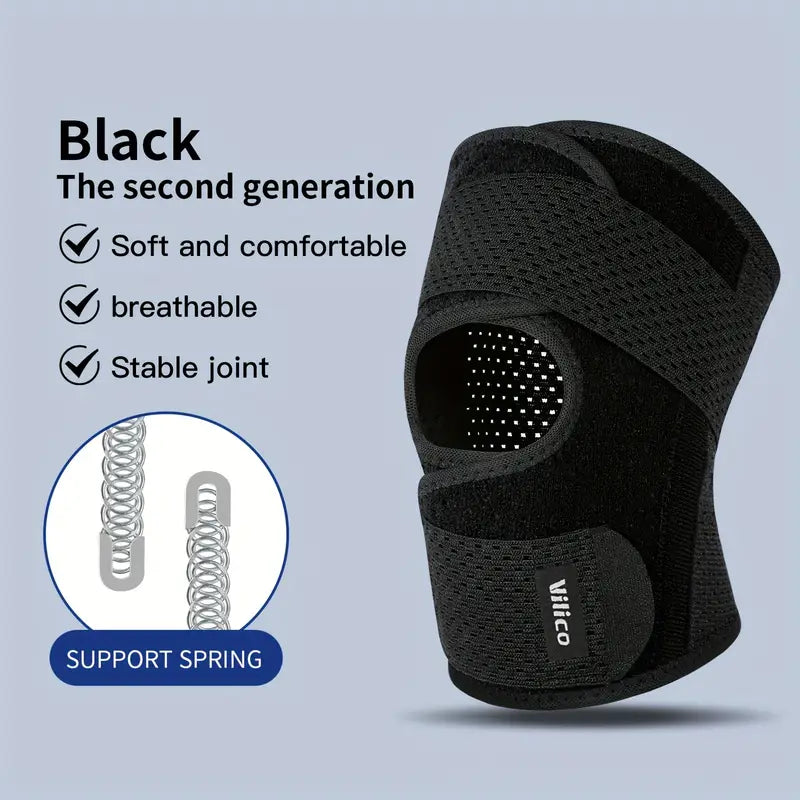 Rodillera Elástica Unisex para Deportes, Soporte de Poliéster Transpirable para Baloncesto y Fitness