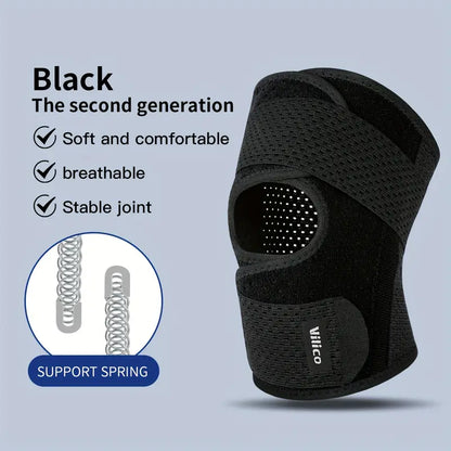 Rodillera Elástica Unisex para Deportes, Soporte de Poliéster Transpirable para Baloncesto y Fitness