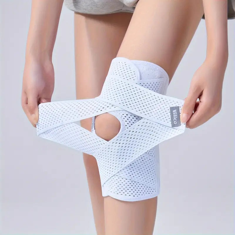 Rodillera Elástica Unisex para Deportes, Soporte de Poliéster Transpirable para Baloncesto y Fitness