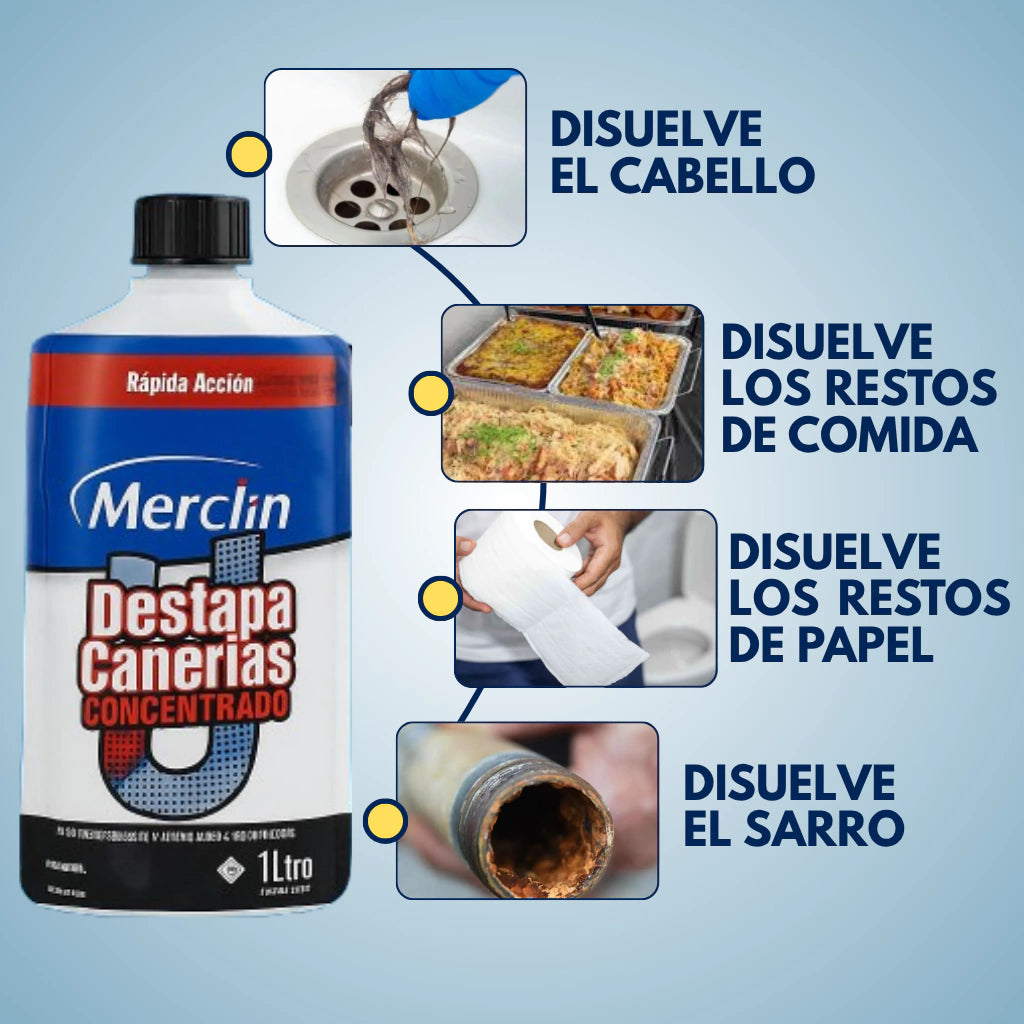 Merclin - Destapa cañerias y Elimina mal olores