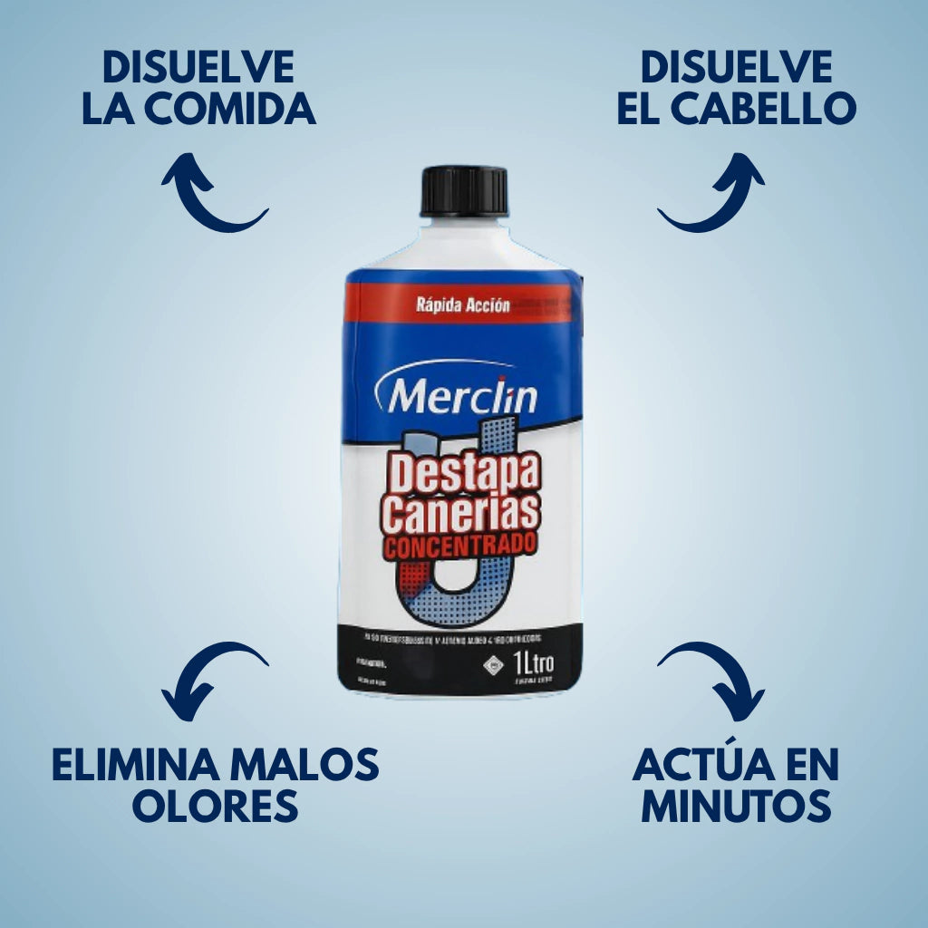 Merclin - Destapa cañerias y Elimina mal olores
