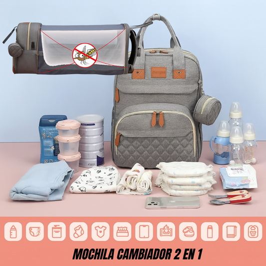 Mochila cambiador Inteligente 2 en 1 - Capacidad Máxima
