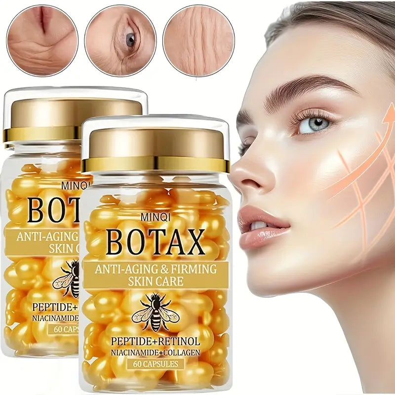 Paquete de 2 Cápsulas Reafirmantes BOTAX, Producto para el Cuidado de la Piel con Retinol, Colágeno y Veneno de Abej