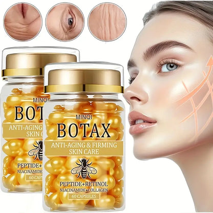 Paquete de 2 Cápsulas Reafirmantes BOTAX, Producto para el Cuidado de la Piel con Retinol, Colágeno y Veneno de Abej