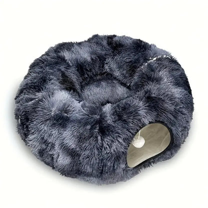 Pasillo para Gatos con Cama, Colchoneta y Peluche Largo, Sueño Profundo