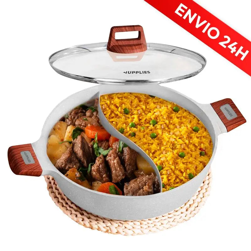 Cacerola de Cocina 18 cm con Separador para Doble Cocinado