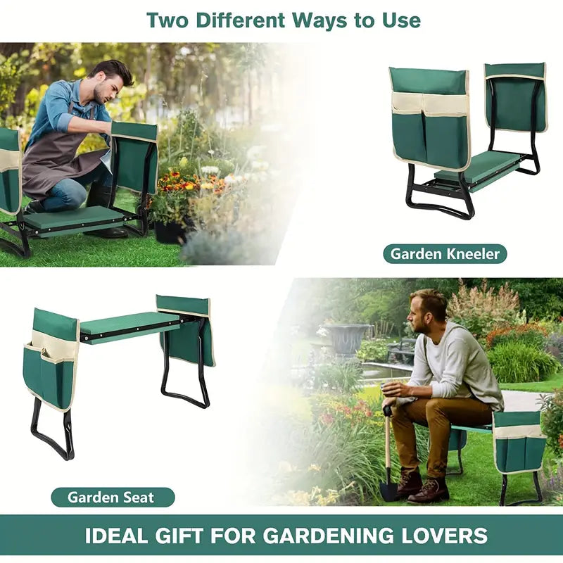 Silla de jardinería mejorada y cojín de rodilla suave, reforzado y ensanchado