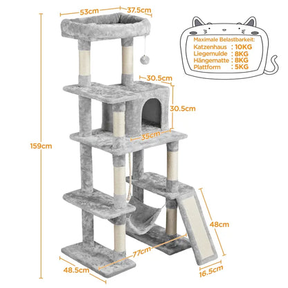Árbol de Gato Costoffs 160Cm Estable con Cuevas de Gato y Plataformas Casa