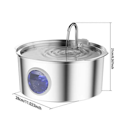 Fuente de agua inteligente de gran capacidad de 7 litros con vidrio
