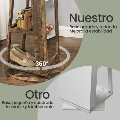 Organizador de joyas independiente, armario para joyas con espejo de cuerpo entero, giratorio 360°