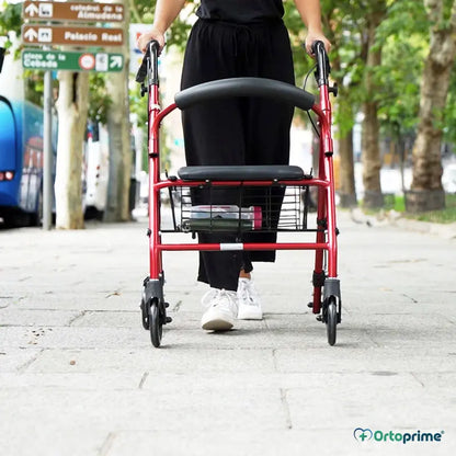 Andador para Adultos 4 ruedas con asiento y cesta