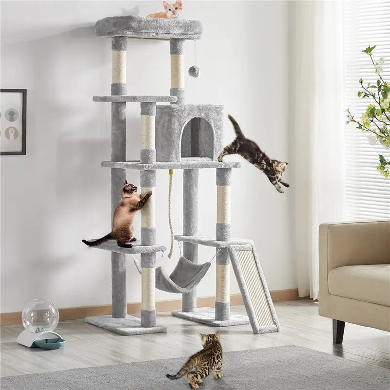 Árbol de Gato Costoffs 160Cm Estable con Cuevas de Gato y Plataformas Casa