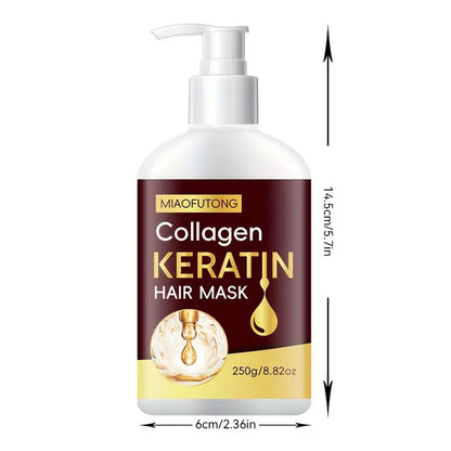 Máscara capilar de colágeno 7 en 1, hidratación profunda para cabello seco y dañado, suavizante
