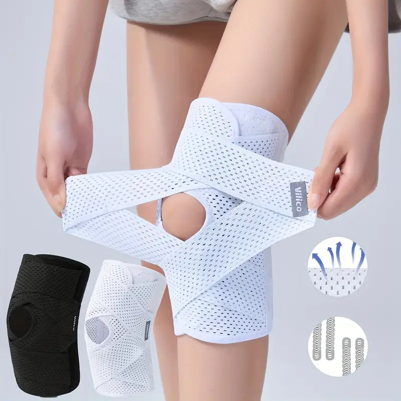 Rodillera Elástica Unisex para Deportes, Soporte de Poliéster Transpirable para Baloncesto y Fitness