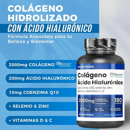 Colágeno y Ácido Hialurónico 180 Comprimidos