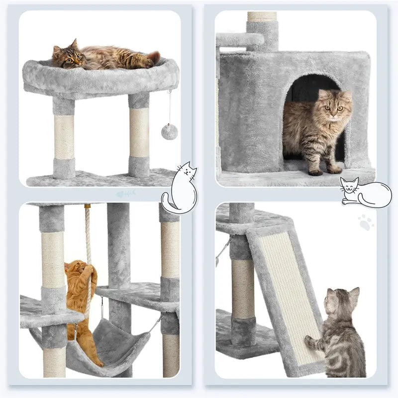 Árbol de Gato Costoffs 160Cm Estable con Cuevas de Gato y Plataformas Casa