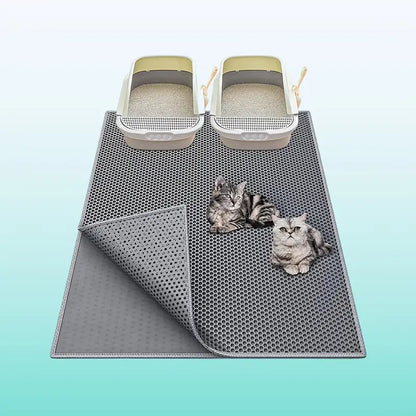 Alfombra para arena de gato extra grande de doble capa hecha de material EVA,