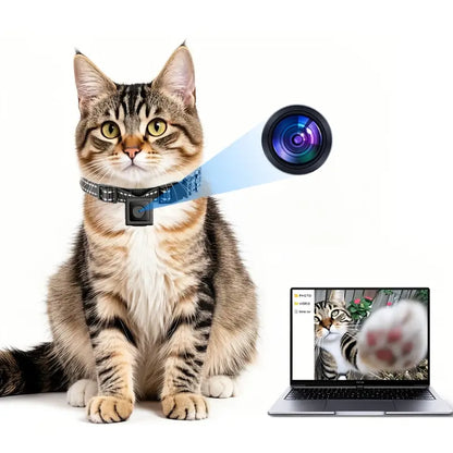 Collar Cámara Inalámbrico para Mascotas de 1080P para Gatos y Perros