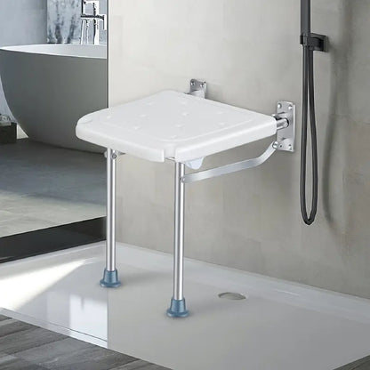 Silla de ducha plegable y montada en la pared con altura ajustable