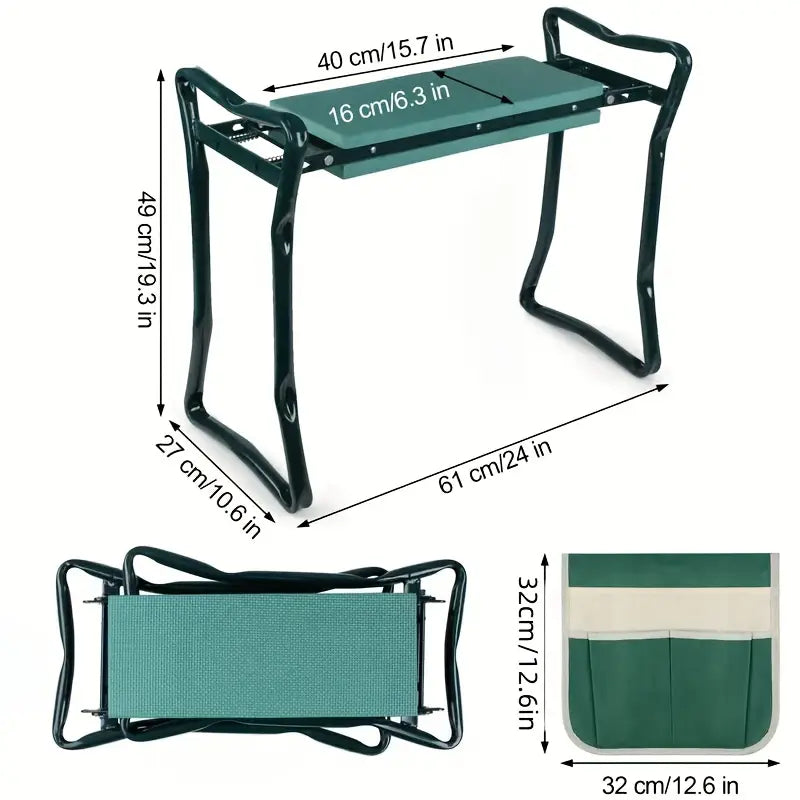 Silla de jardinería mejorada y cojín de rodilla suave, reforzado y ensanchado
