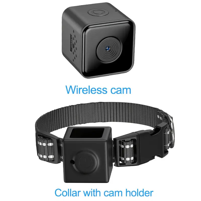 Collar Cámara Inalámbrico para Mascotas de 1080P para Gatos y Perros