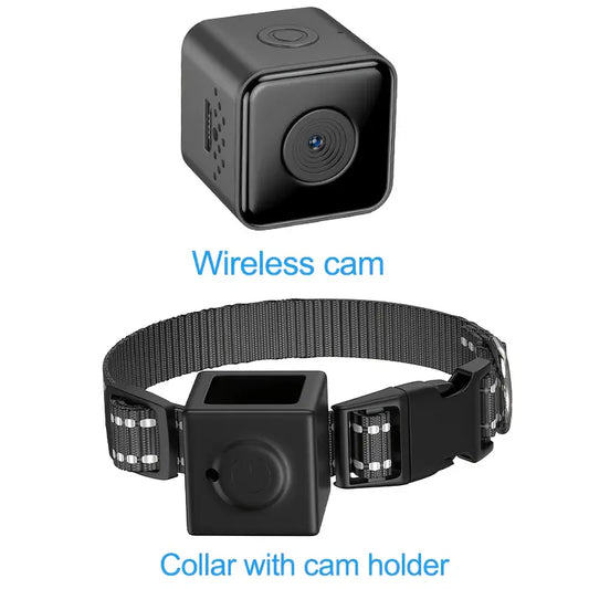 Collar Cámara Inalámbrico para Mascotas de 1080P para Gatos y Perros