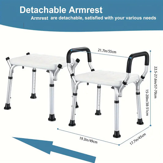 Taburete De Ducha Ajustable En Altura Antideslizante