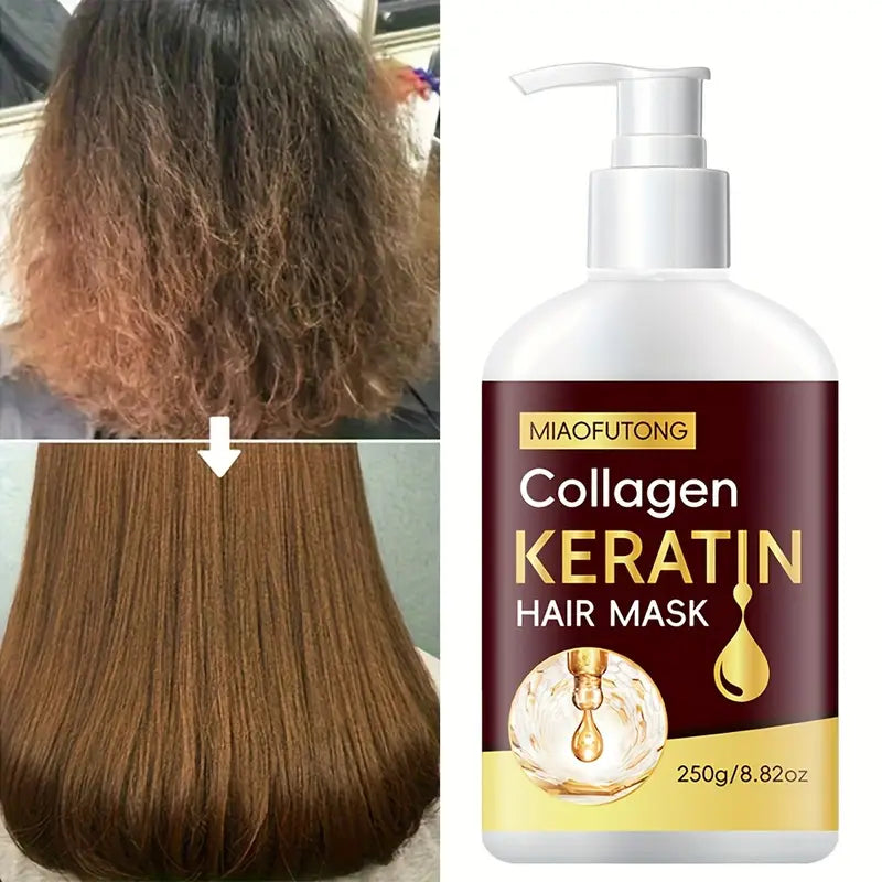 Máscara capilar de colágeno 7 en 1, hidratación profunda para cabello seco y dañado, suavizante