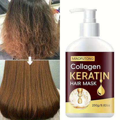 Máscara capilar de colágeno 7 en 1, hidratación profunda para cabello seco y dañado, suavizante