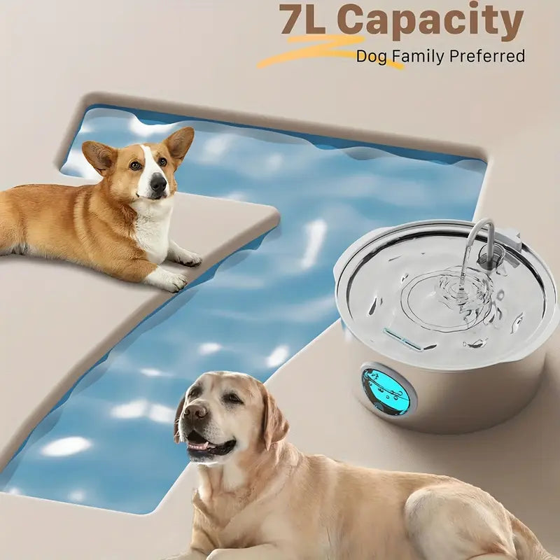 Fuente de agua inteligente de gran capacidad de 7 litros con vidrio