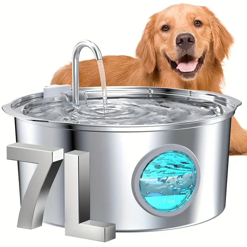 Fuente de agua inteligente de gran capacidad de 7 litros con vidrio