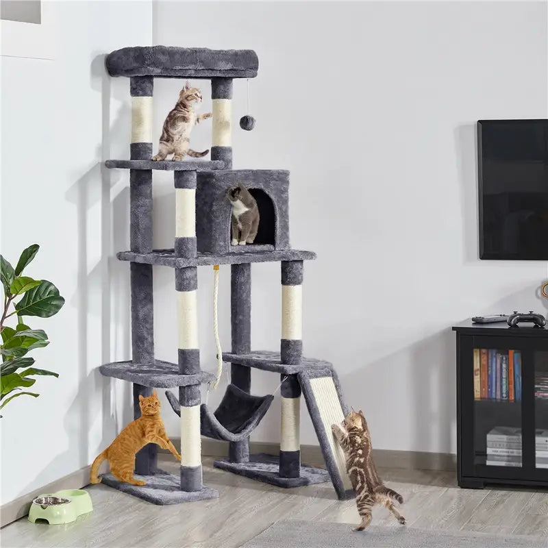Árbol de Gato Costoffs 160Cm Estable con Cuevas de Gato y Plataformas Casa