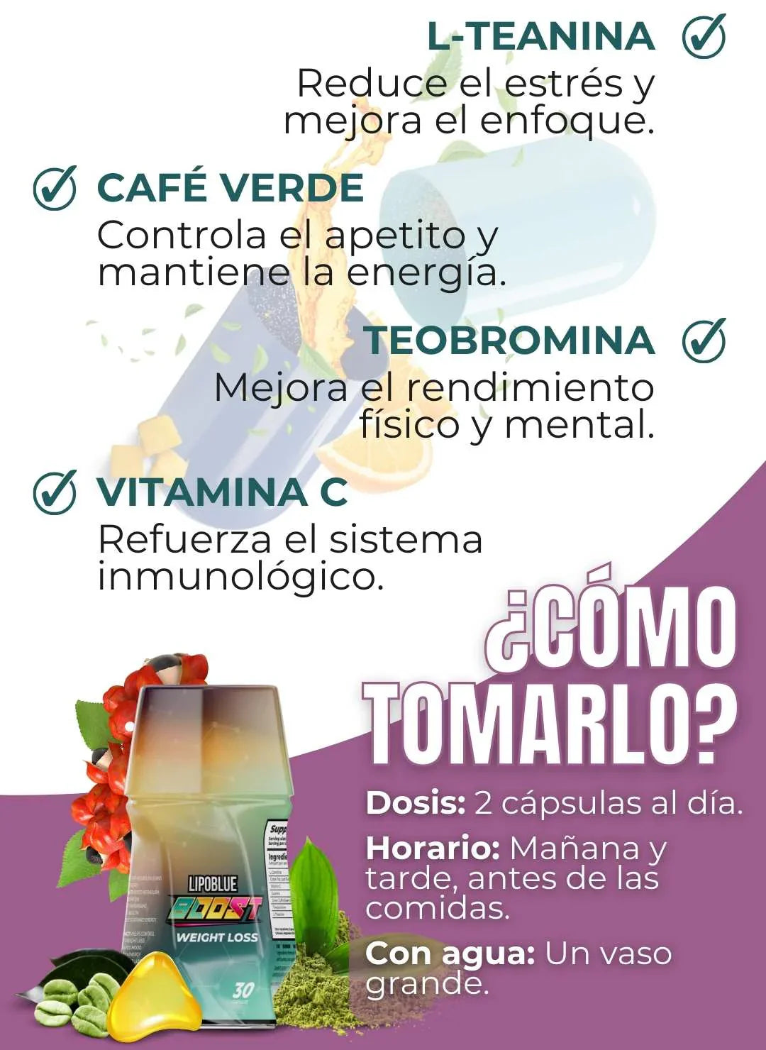 LipoBoost™ | Quema Grasa Avanzado con Efecto Drenante y Energizante